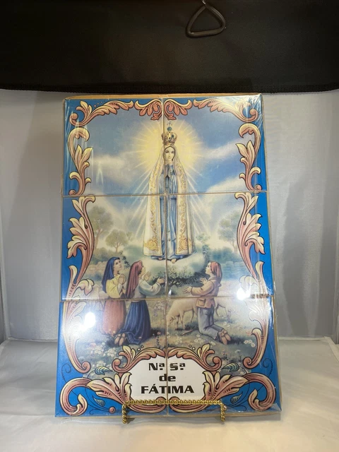 Our Lady of Fatima Apparition Portuguese Ceramic Tile Art Wall Panel Mural Decor
