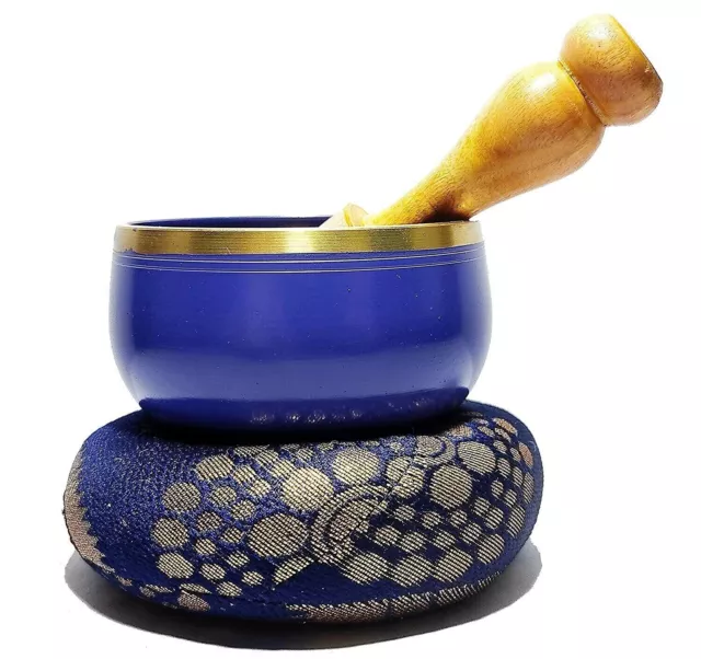 Tibetan Singing Bowl Meditation With Wooden Stick & Cushion For Yoga- 3.5 Inch