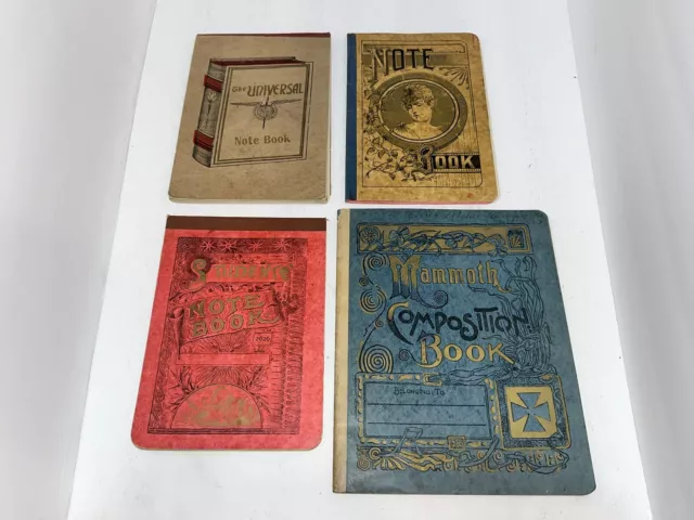 Vintage Ephemera Notebooks Composition Note Book Lot Cursive Writing