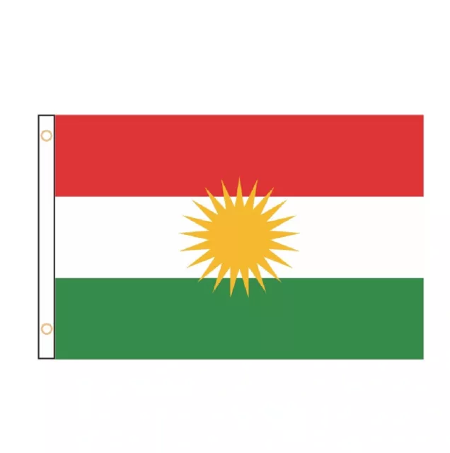 Kurdistan Fahne Hissflagge 90x150cm mit Ösen Kurdish Wappen كردستان Kurden