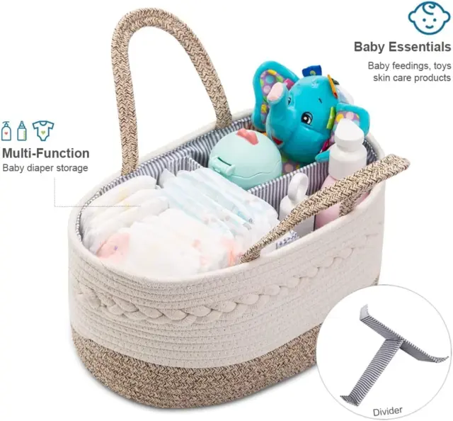 Yeayee Baby Diaper Caddy Organizer, Portable Nursery Storage Basket with Changea 3