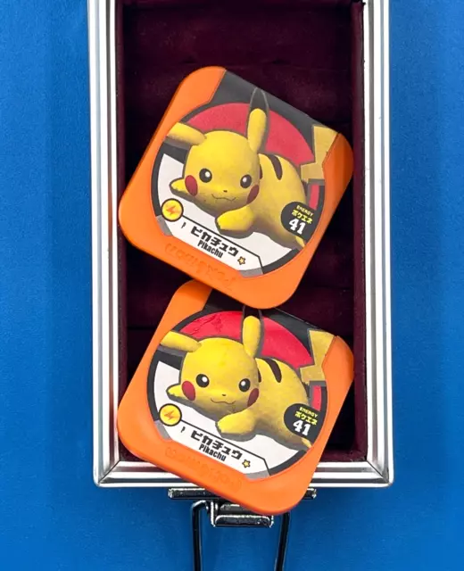 Lot 2 Pikachu  Pokemon METAL TRETTA COIN battle collection Japanese