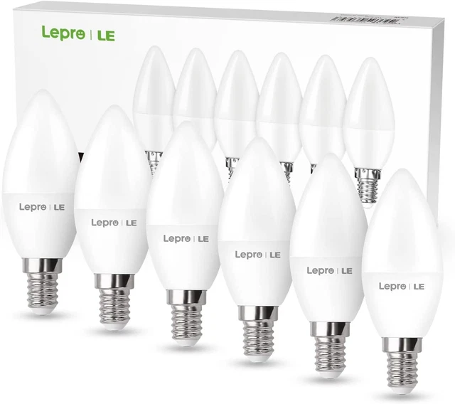 Lepro E14 C35 LED Glühbirne, kleine Edison Schraube E14 Kerzenlampe 4,9 W 470lm, 2700K