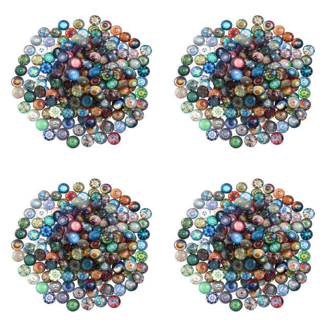 4x Flatback Glascabochons Schmuck Machen Glas Dome Ohrring, Flatbacks