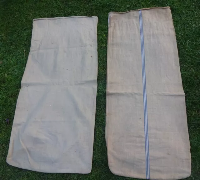 2 x Alter Sack Leinensack Mehlsack Bauernleinen Vintage Deko Landhaus/ Mühle