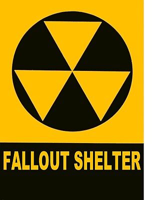 TIN SIGN "Fallout Shelter" Art Deco  Garage Wall Decor