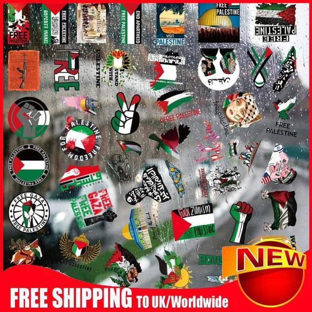 Decalcomania telefono impermeabile laptop cartone animato bandiera palestinese decalcomania per paraurti skateboard