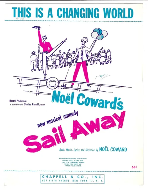 ELAINE STRITCH Broadway Sheet Music THIS IS A CHANGING WORLD / SAIL AWAY 1st ed.