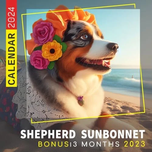AUSTRALIAN SHEPHERD Calendar 2024 Jan 2024 to Dec 2024 Bonus