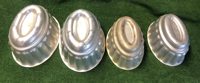4 Stampi Gelatina Alluminio Vintage, due Taglie.