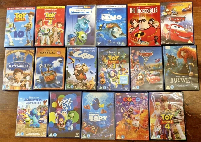 DISNEY PIXAR 17 DVD Bundle including Toy Story Cars Finding Nemo and