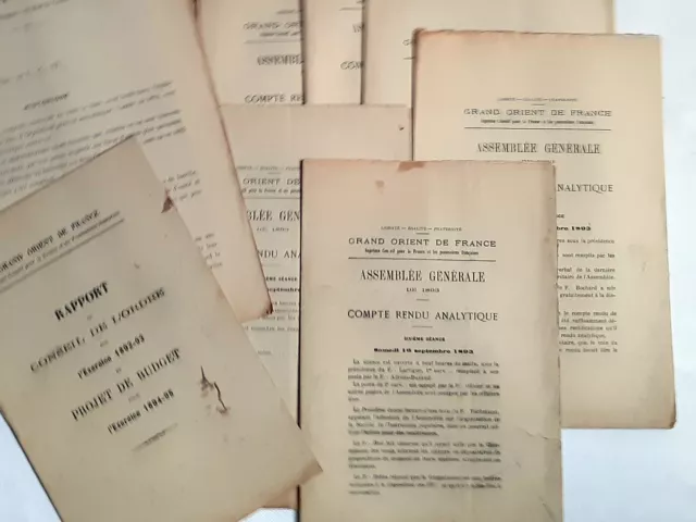 FM Archives du Grand Orient de France 1893 (Documents originaux)