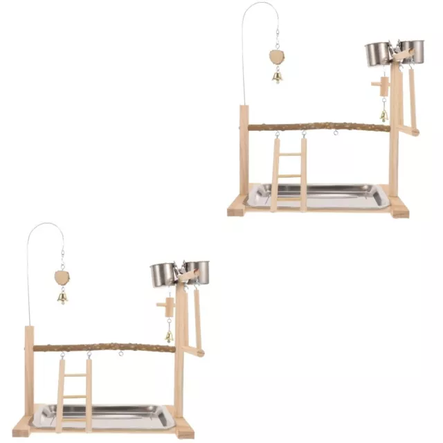 2 ensembles Parrot Cage Toy perroquets Playground Perch Perch Wood Playstand