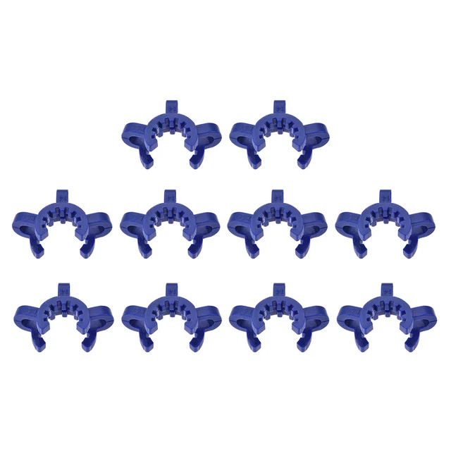 Lab Joint Clip Plastic Clamp for 14/20 or 14/35 Glass Taper Joints Blue 10Pcs