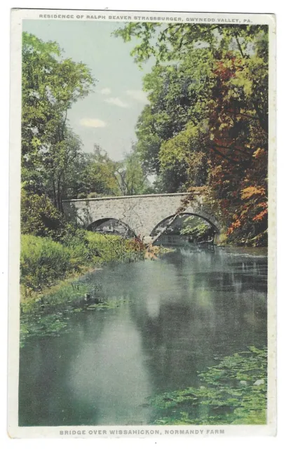 Vintage Pennsylvania Postcard Gwynedd Valley Bridge Wissahickon Normandy Farm