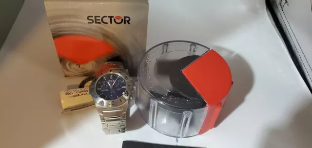 Sector 540 Chronograph Eta Swiss made Blue Dial sapphire crystal New