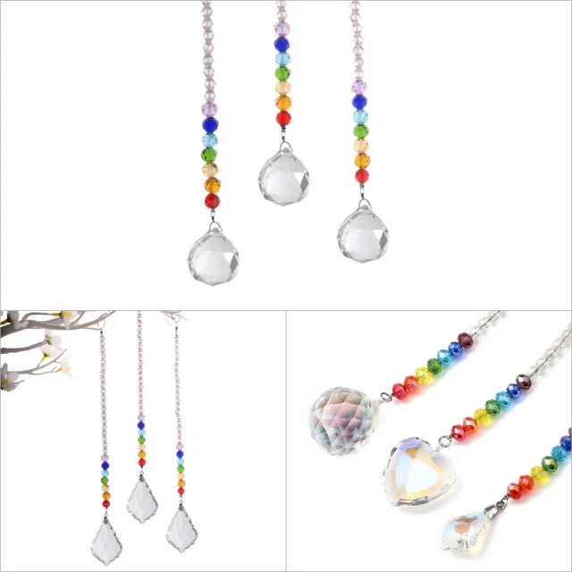 Suncatcher Kristall Dekoration Fenster Anhänger Herz Perlen Glas Sonnenfänger