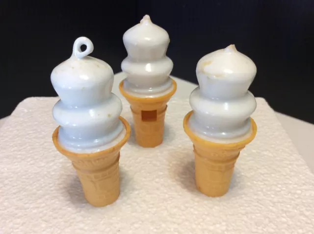 Vintage 1970's Dairy Queen Fast Food Soft Serve Ice Cream Cone Whistles (3)