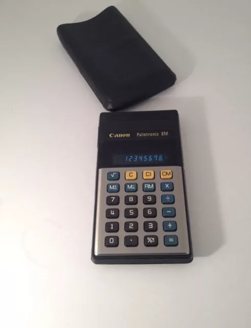 Calculatrice calculator VINTAGE RARE Canon Palmtronic 8M Green LED 2