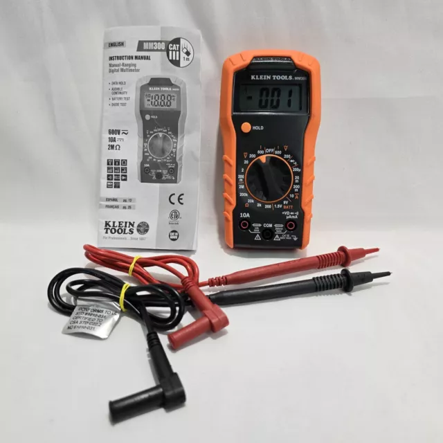 Klein Tools MM300 Black & Orange 600V Digital Manual-Ranging AC/DC Multimeter