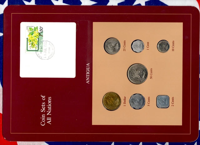 Coin Sets of All Nations Antigua E.C. 1965-1983 UNC 50 cents 1965