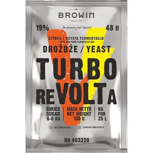 "Browin" Lievito Turbo Revolta 48H per 25 Litri | 19% Alcol in 5 Giorni!