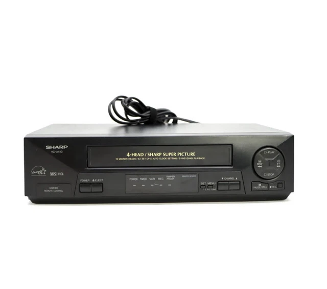 SHARP VCA410U VCR 4 Head VHS Player Video Cassette Recorder No Remote