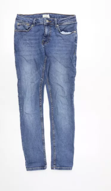 Topman Mens Blue Cotton Skinny Jeans Size 32 in L30 in Slim Zip