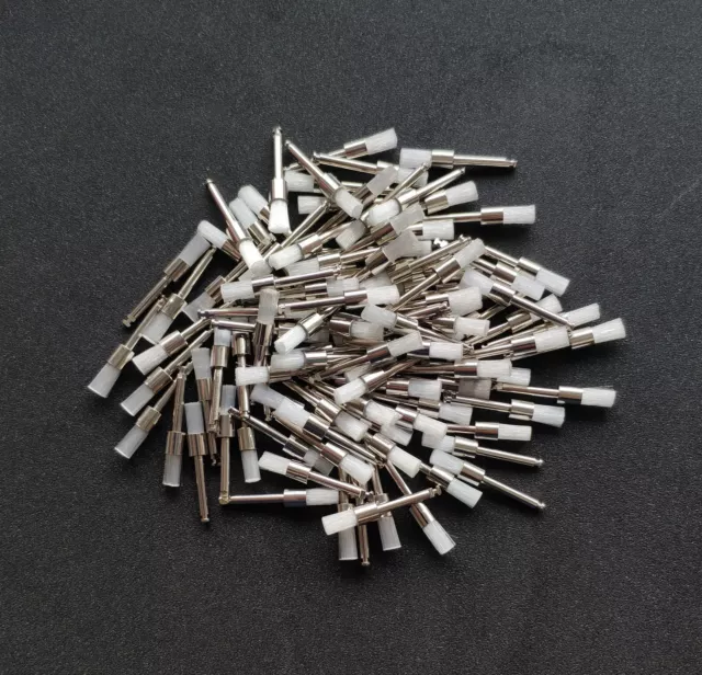 100 Pcs Dental Nylon Polishing Flat Latch Polisher Prophy Brush Disposable White