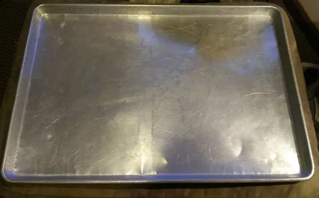 Vtg huge 26x18 commercial 3 1/2lb aluminum baking sheet tray bakery cookie bread
