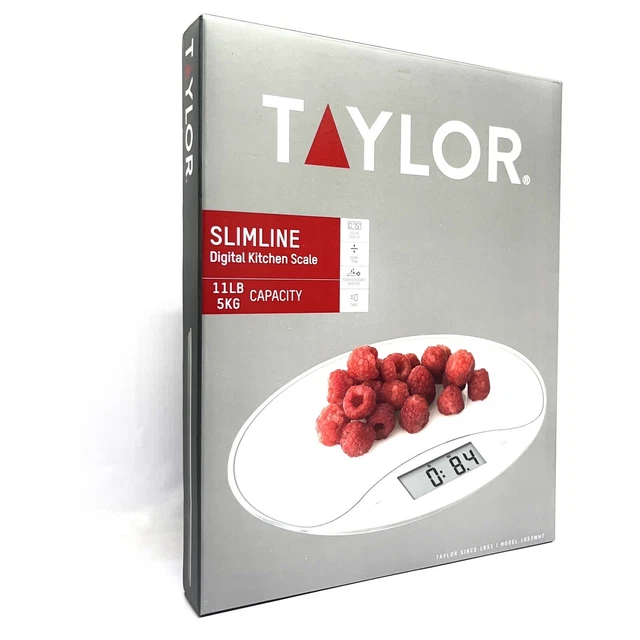 NEW Taylor Slim line Digital - Kitchen Scale - White 11 lb Max *Baking accuracy