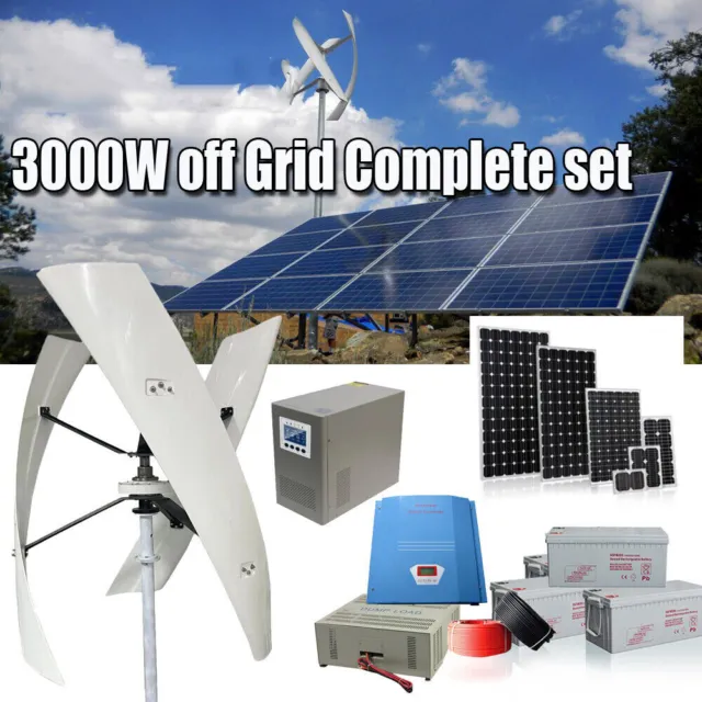 Turbina eólica fotovoltaica híbrida de 3000 W sistema completo generador hogar energía alternativa