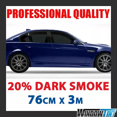 20% Dark Smoke Pro Car Window Tint Film Roll 76Cmx3M