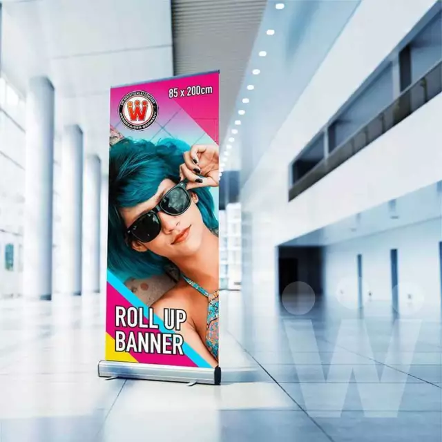 1x Rollup Display Basic mit Druck 85x200cm mit Tasche Rollup-Banner Digitaldruck