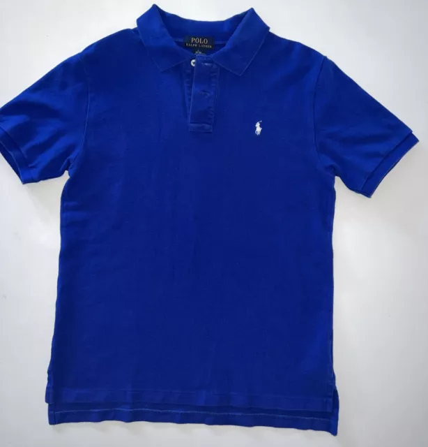 Polo Ralph Lauren Boys Blue Polo Shirt - Size Large (14-16) - Very Good Exc Cond
