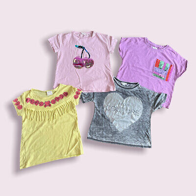 Girl Next Zara River Island H M età 6 anni T-shirt x 4-Bundle Rosa Grigio