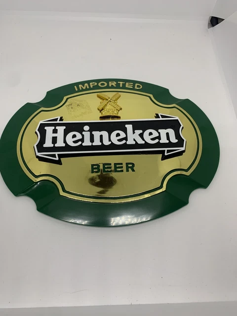 Vintage Small Heineken Beer Plastic Sign
