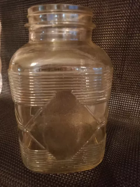 Vintage Jar Hazel Atlas Art Deco Style Glass Storage Hoosier Dry Good Dime Store