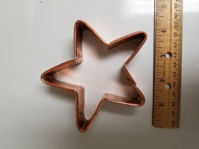 COPPER Cookie Cutter HEAVY DUTY Star LARGE ~ VINTAGE
