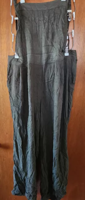 Torrid Womens Jumpsuit Overall Rayon Bibs Pants Adjustable Straps Size 2 Olive