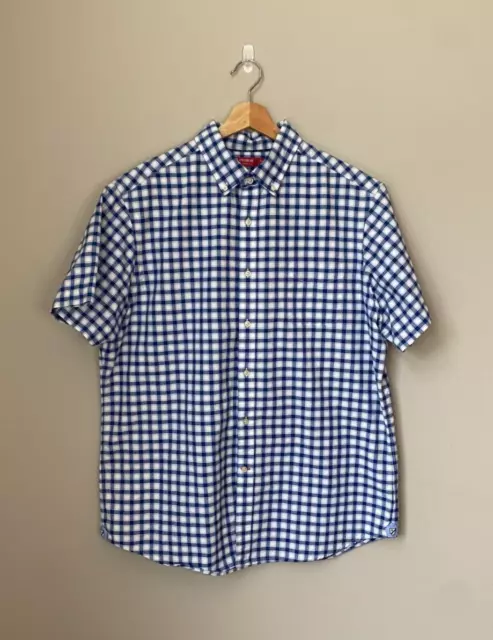 Daniel Cremieux Classics Men's XL Slim Fit Short Sleeve Plaid Button Up Shirt