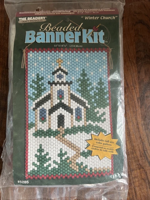 Kit artesanal de pancarta con cuentas The Beadey iglesia invierno vacaciones de Navidad NUEVO