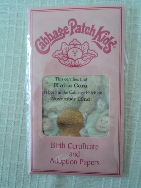 CABBAGE PATCH KIDS Birth Certificate and Adoption Papers $2.99 - PicClick