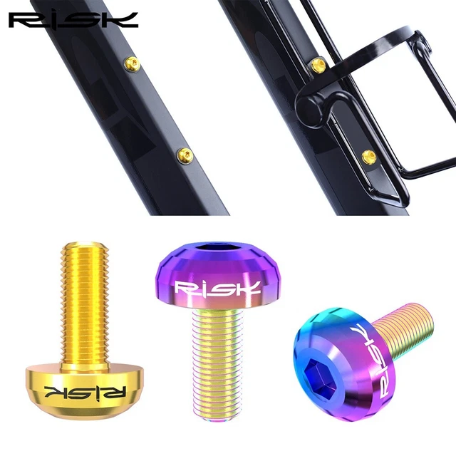 RISK M5x12mm Titanium Bike Bottle Holder Screw Bicycle Water Bottle-Cage Bolts