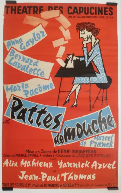 Small M. Théâtre des Capucines, Pattes de mouche 1958 Affiche Originale