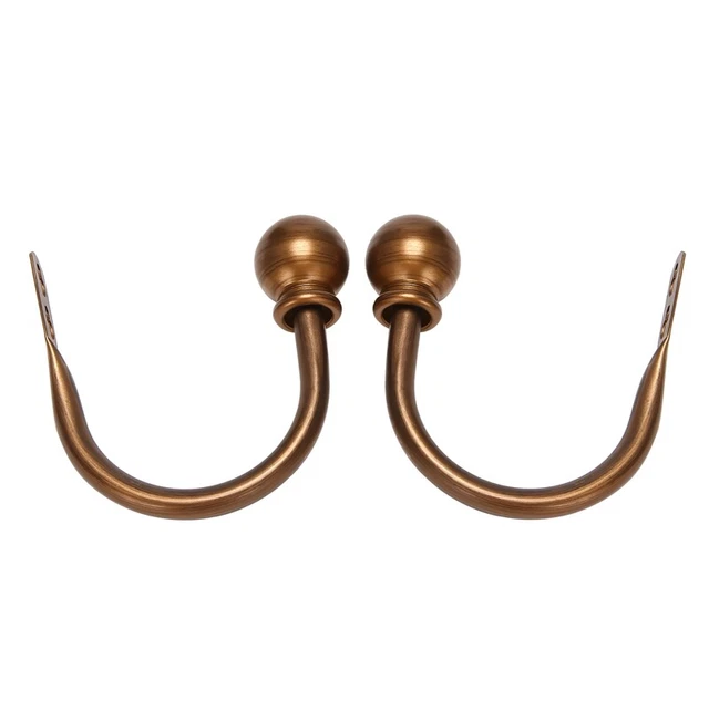 Set of 2 Metal Decorative Curtain Holdbacks, Wall Mounted Window Drapery Ti N6F2