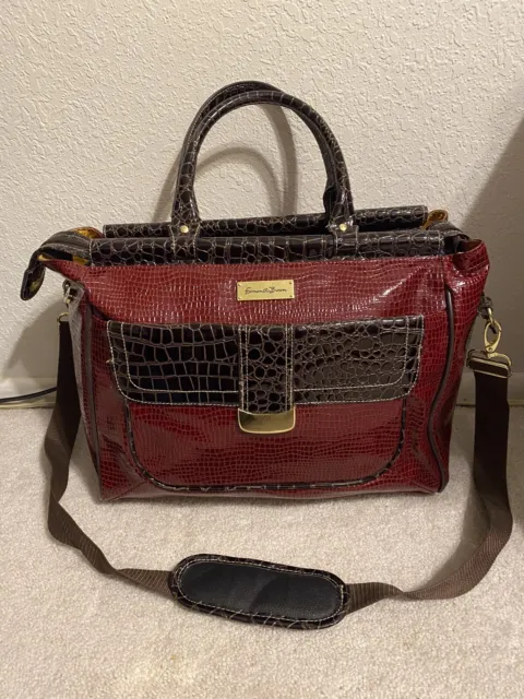 Samantha Brown Croco Embossed carry on Burgundy Travel Tote