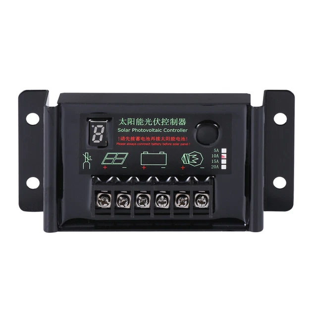 10A Impermeable Panel Fotovoltaico Controlador Control de Luz Timing Digital