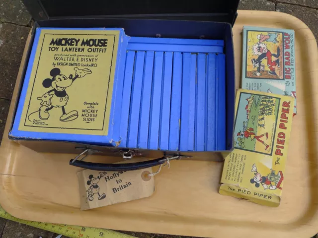Mickey Mouse is inside - magic lantern toy vintage projector Ensign