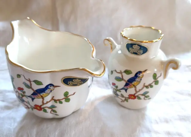 Aynsley Pembroke Beatrice Vase and Double Spout Creamer Bone China England